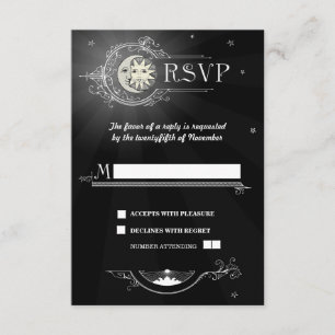 Cartão RSVP de Casamento Sun e Moon