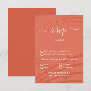 Cartão RSVP de Casamento Terracotta Elegante