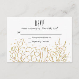 Cartão RSVP de Casamento Terrarium Suculente
