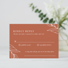 Cartão RSVP de Casamento Tropical Boho