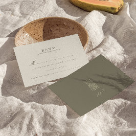 Cartão RSVP de Casamento Verde de Stripe Whimsical