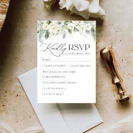 Cartão RSVP de Casamento Verde Dusty Sage