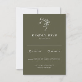 Cartão RSVP de Casamento Verde-Olive HEIDI