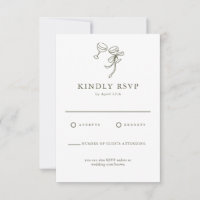 Cartão RSVP de Casamento Verde-Olive HEIDI