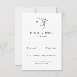 Cartão RSVP de Casamento Verde-Olive HEIDI