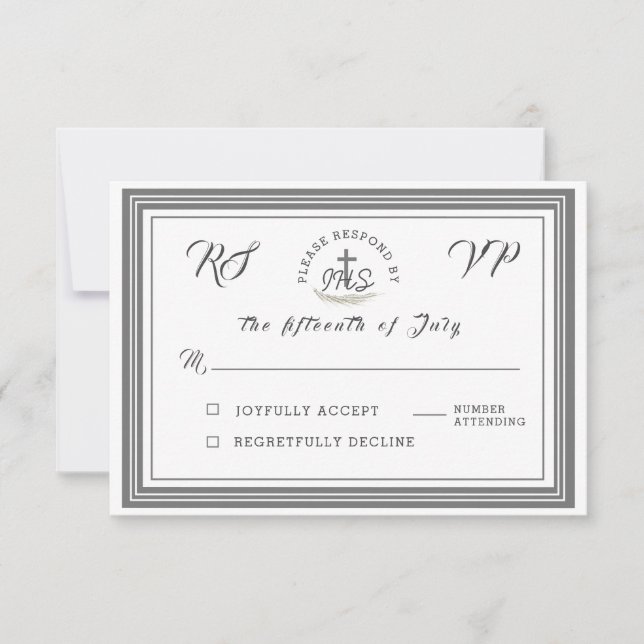 Cartão RSVP de Casamento Verso da Bíblia Católica  (Frente)