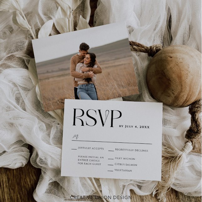 Cartão RSVP de Casamento Whimsy Moderno (Criador carregado)