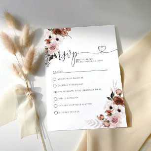 Cartão RSVP de Cerimônia de Casamento Floral da Se