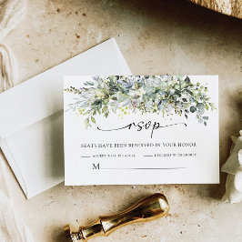 Cartão RSVP de Cerimônia de Casamento Floral Green