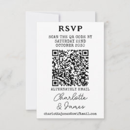 Cartão RSVP de Código Elegante, Sr. e Sra. QR