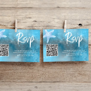 Cartão RSVP de Código QR de Casamento de Verão de 