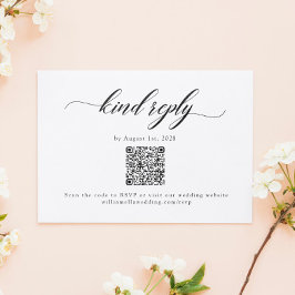 Cartão RSVP de Código QR de Código de Script Elega