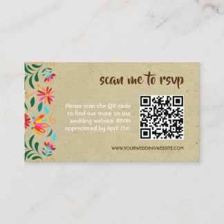 Cartão RSVP de Código QR de Convite de Casamento d