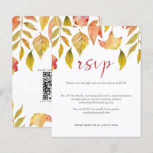 Cartão RSVP de Código QR de Saída de outono de Orç