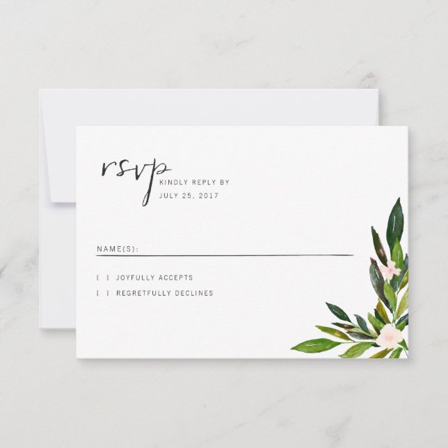 Cartão RSVP de Conjunto de Convite para Casamento  (Frente)