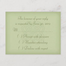 Cartão RSVP de Convite para Casamento Celta Verde