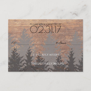 Cartão RSVP de Convite para Casamento de Árvore de