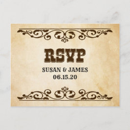 Cartão RSVP de Convite para Casamento de Tema Ocid