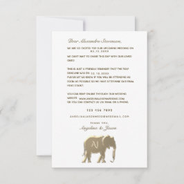 Cartão RSVP de Convite para Casamento Dourado Simp