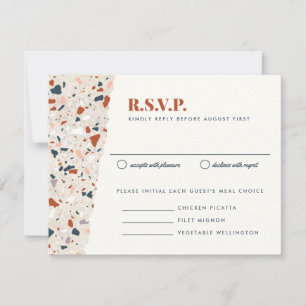 Cartão RSVP de Convite para Casamento Terrazzo Sla