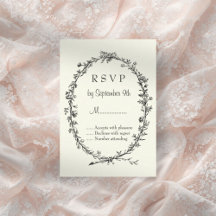 Cartão RSVP de Convite para Casamento vintage de M