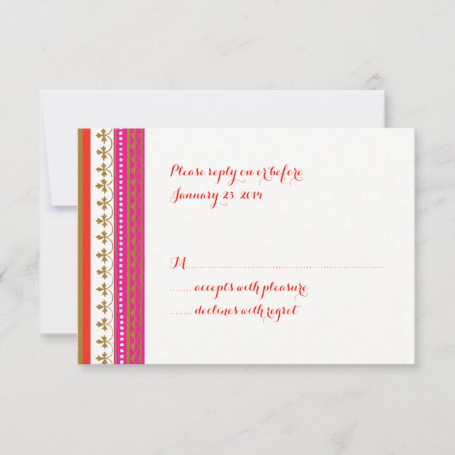 Cartão RSVP de Convite Temático do Marrocos (Frente)