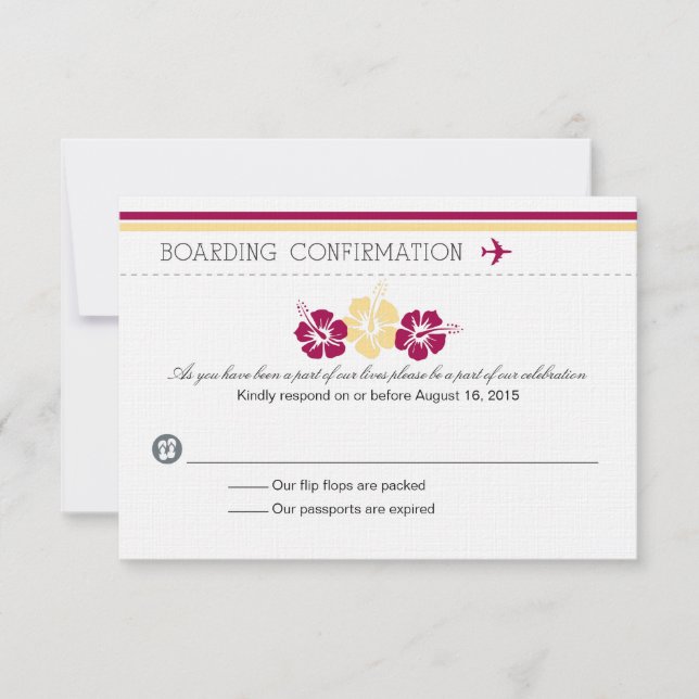 Cartão RSVP de Embarque para Portugal (Frente)