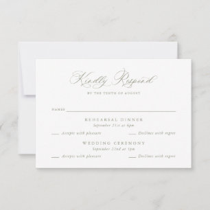Cartão RSVP de Ensaio de Casamento Multievento Ele