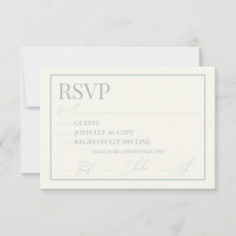 Cartão RSVP de Entrada de Correio Dusty Blue 3,5x5