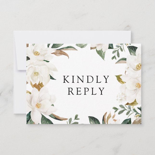 cartão RSVP de escolha de farinha floral (Frente)