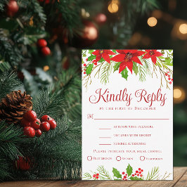 Cartão RSVP de Escolha de Refeição de Casamento Fe