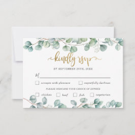 Cartão RSVP de Escolha de Renda de Casamento Eucal