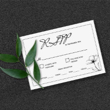 Cartão RSVP de Escolha de Renda de Casamento Negro