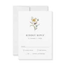 Cartão RSVP de Flor Selvagem