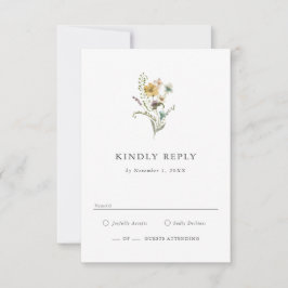 Cartão RSVP de Flor Selvagem