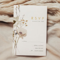 Cartão RSVP de Flor Selvagem Whimsical