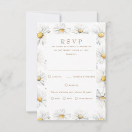Cartão RSVP de Flores Brancas para Casamento