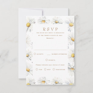 Cartão RSVP de Flores Brancas para Casamento