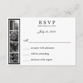 Cartão RSVP de Fotografia do Word Art