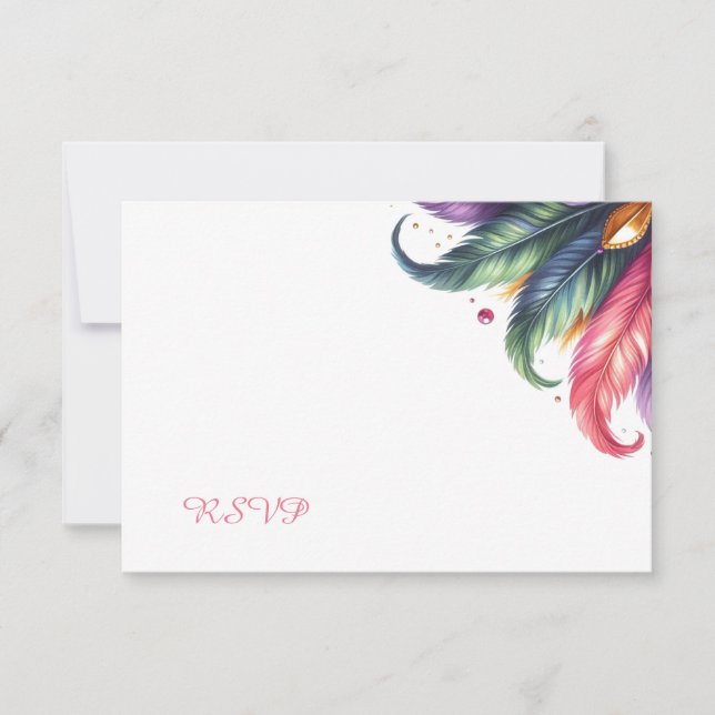 Cartão RSVP de Gras Mardi (Frente)