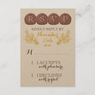 Cartão RSVP de Hay de Casamento