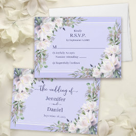 Cartão RSVP de Lavanda de Casamento de Peony Garde