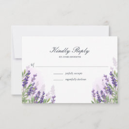 Cartão RSVP de lavanda Rusple Purple Floral