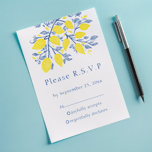 Cartão RSVP de Limão Vines, inspirado no Mediterrâ