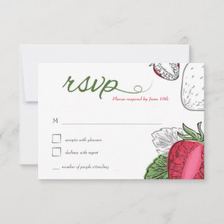 Cartão RSVP de Linha Vinha de Morango