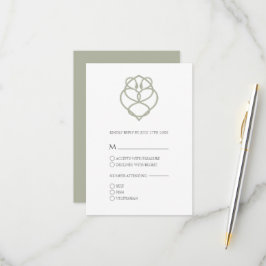 Cartão RSVP de Nó de Amor com Swan Céltico Irlandê