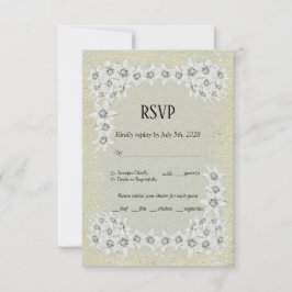 Cartão RSVP de ouro floral elegante personalizado 