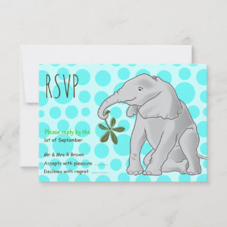 Cartão RSVP de Partido de Elefante para Bebês