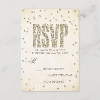 Cartão RSVP de Pontos de Confetti de Olhar para a 