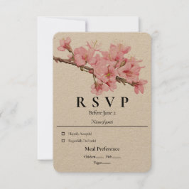 cartão RSVP de primavera cherry blosom